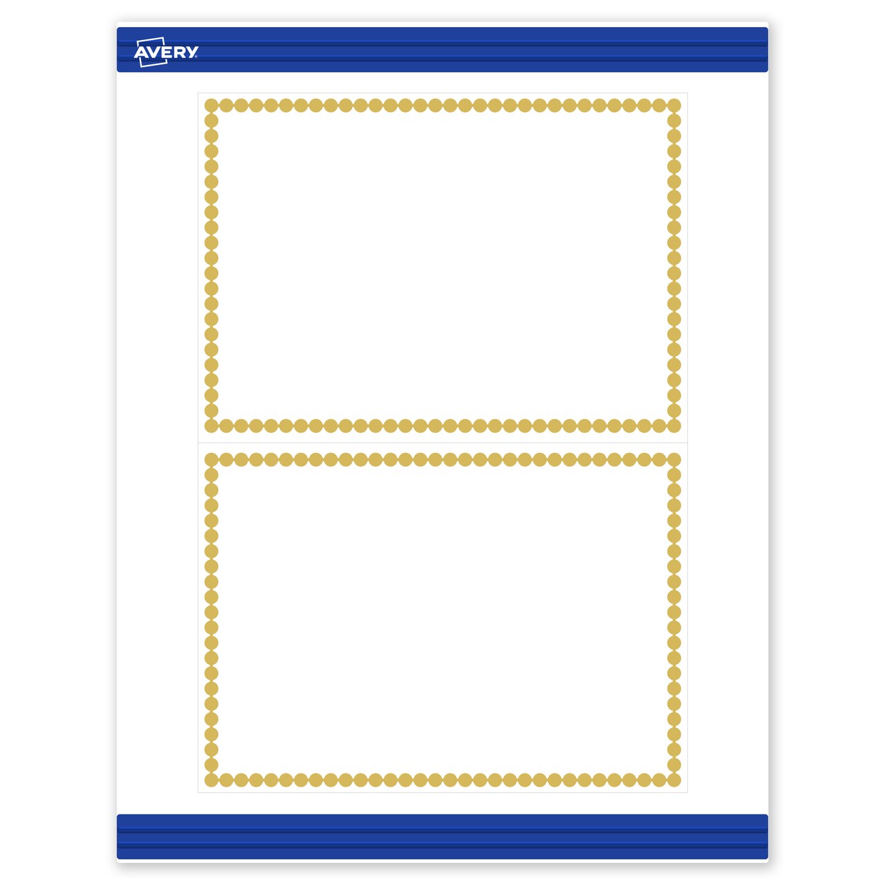 Avery Printable Rectangle Invitation Cards, Gold Beads, 5" x 7", Matte White Rectangle Invitation Cards, Laser/Inkjet, 20ct, Great for Invitation Cards